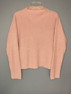 ASOS Sweater Womens 4 Pink Chunky Knit Mock Neck Pullover Soft Cozy Warm Casual